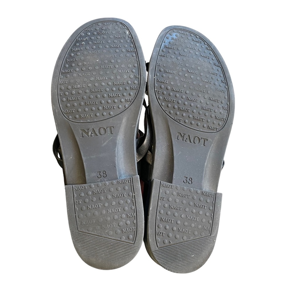 Naot Sandals Women Size 38 US 7 Black Leather Strappy Comfort Sandals - Picture 6 of 7